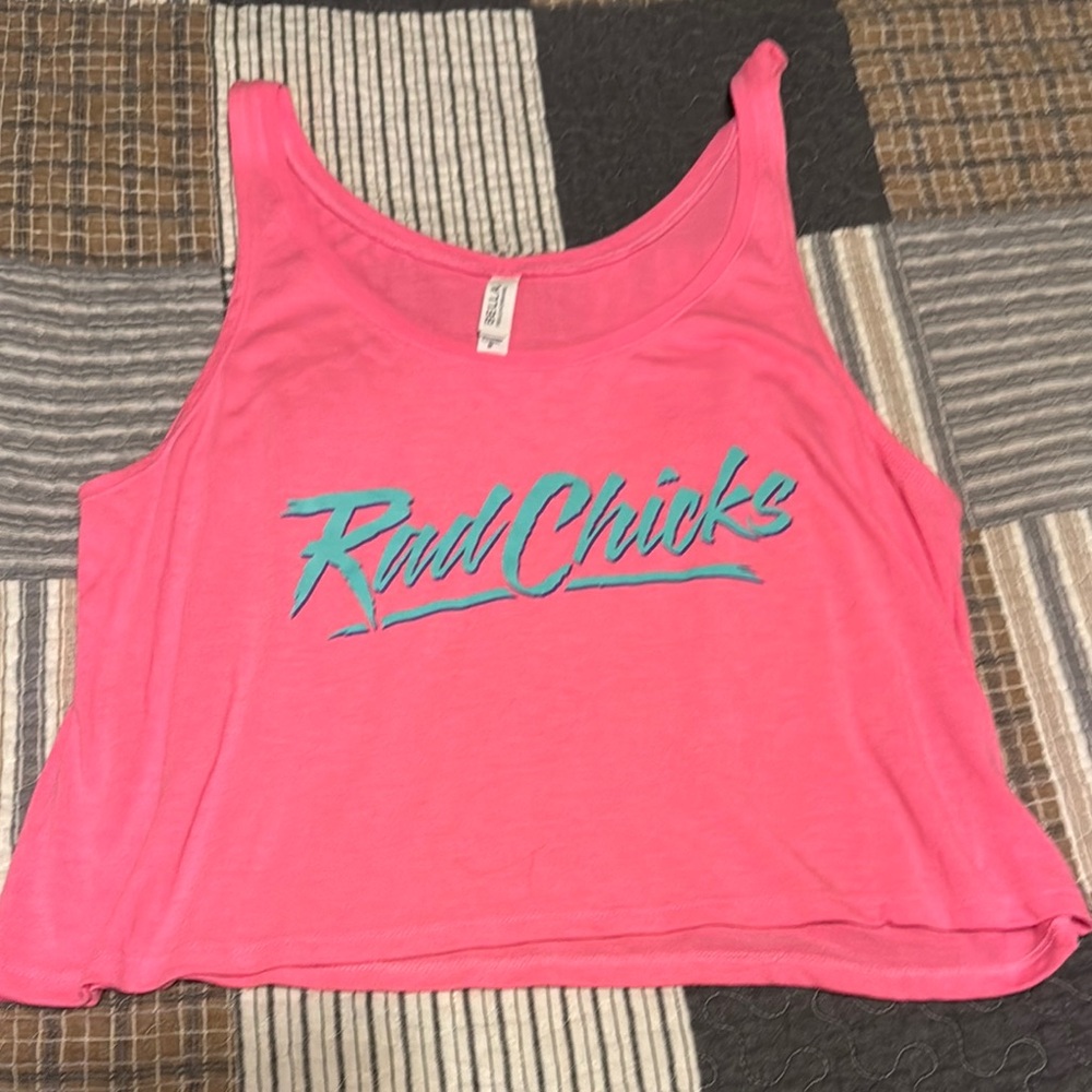 Pink 'Rad Chicks' Tank Top/Crop Top